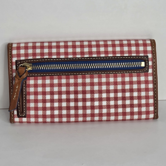 Rare Dooney & Bourke RedGingham Continental Clutch Wallet Coated Canvas - Picture 3 of 16